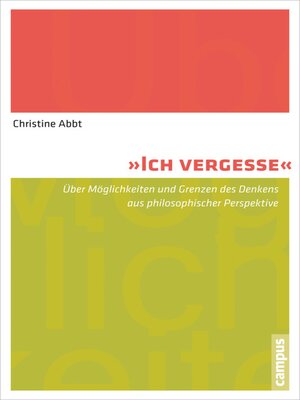 cover image of Ich vergesse